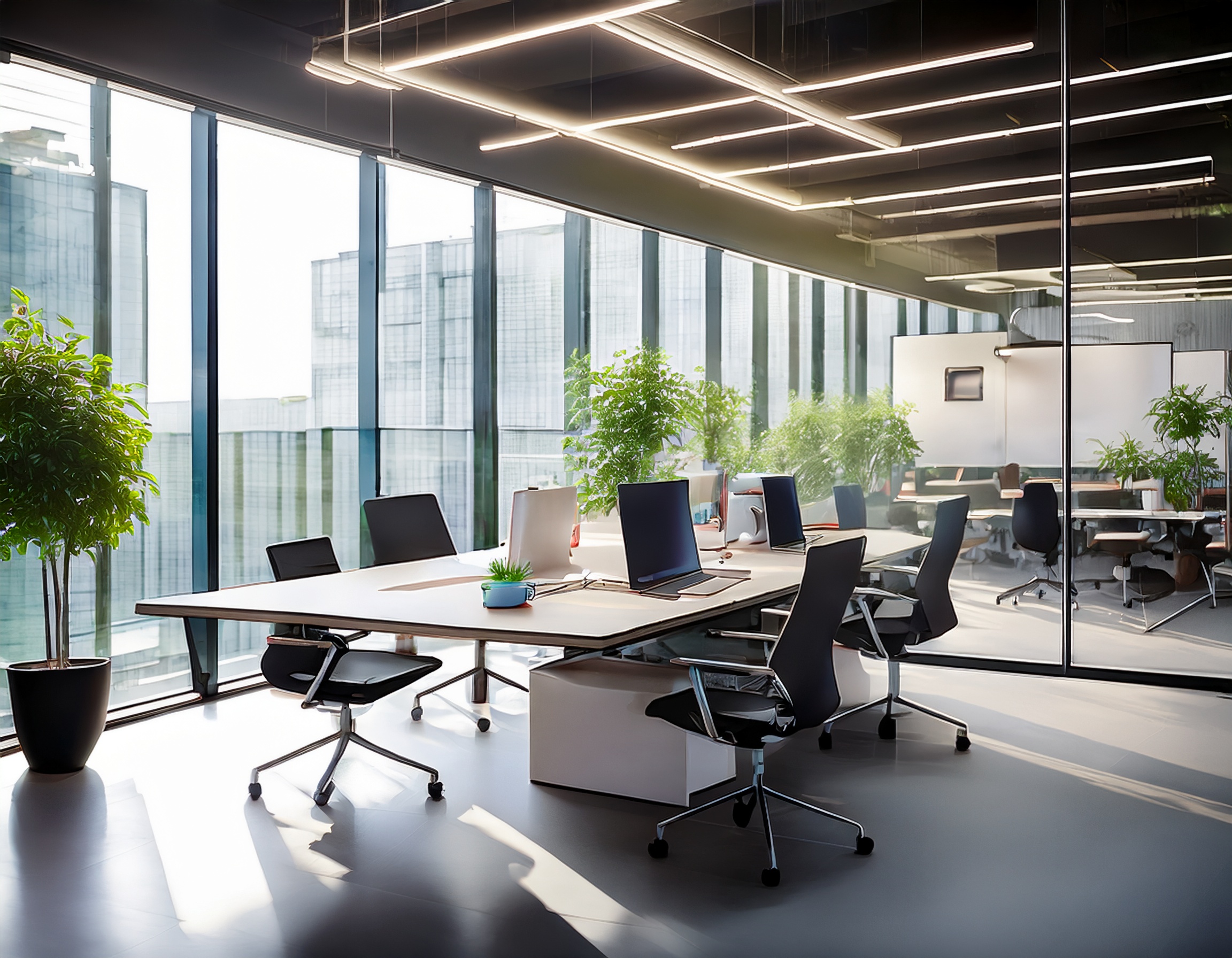 freundliches Team von Steuerberatern, modernes Büro, direkte Kundenkommunikation